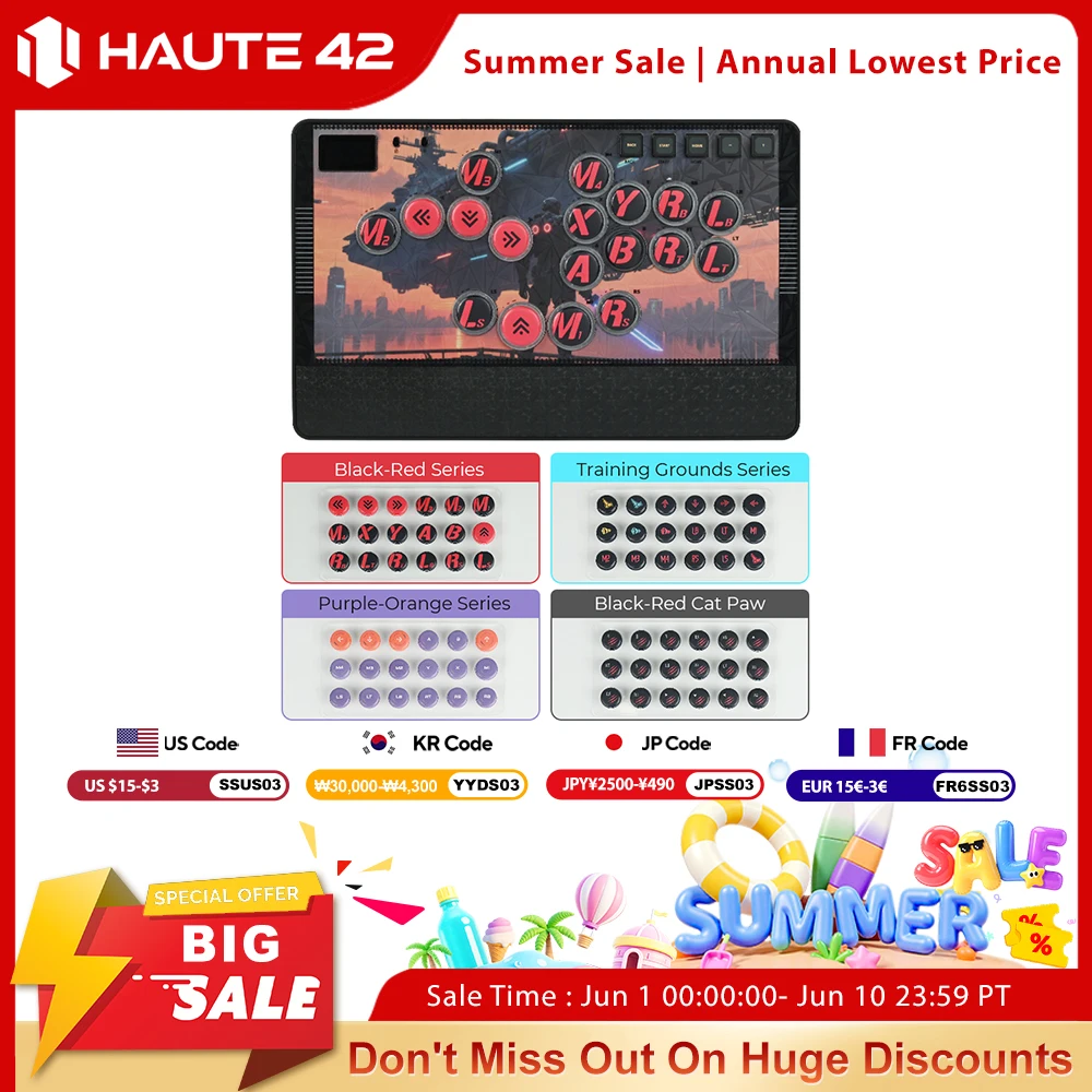 Haute42 24MM Hitbox Button Caps PBT Dye-Sublimation Printing Cross Keycaps For HautePad C-AT Leverless Controller 18PC 4 Styles
Haute42 24MM Hitbox Button Caps PBT Dye-Sublimation Printing Cross Keycaps For HautePad C-AT Leverless Controller 18PC 4 Styles