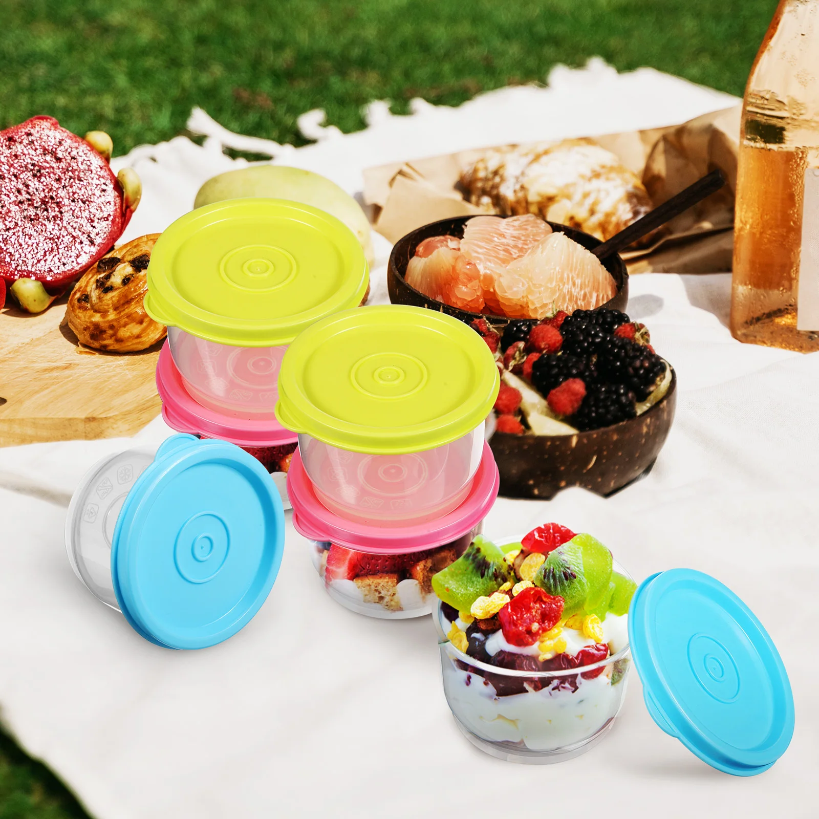 6Pcs Reusable Food Containers 160ml Clear Holders Easy Carry Meal Prep Fridge Organizers Food Containers
6Pcs Reusable Food Containers 160ml Clear Holders Easy Carry Meal Prep Fridge Organizers Food Containers