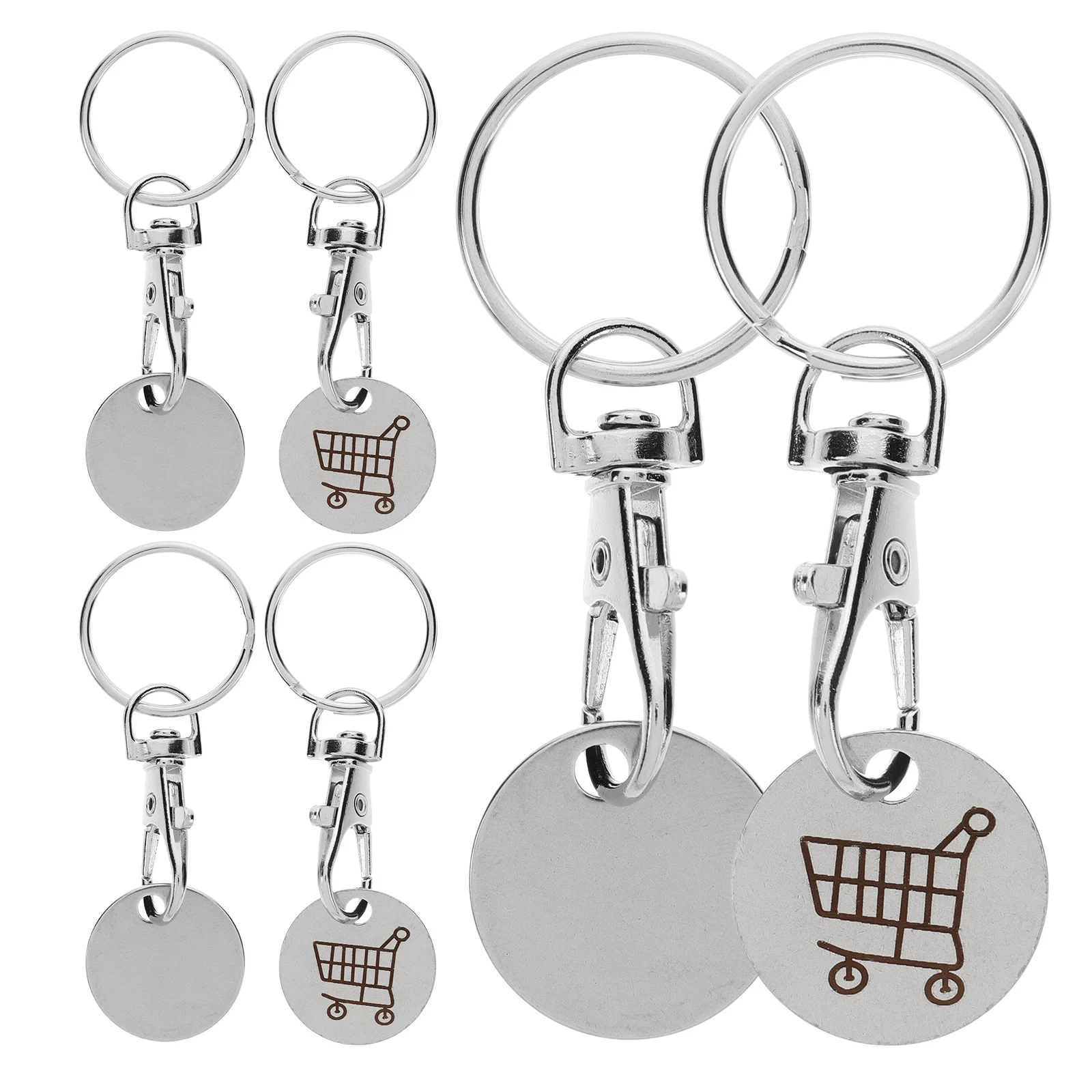 6 Pcs Cart Stainless Steel Keychain Token Shopping Metal Trolley Keyring Silver Dad
6 Pcs Cart Stainless Steel Keychain Token Shopping Metal Trolley Keyring Silver Dad