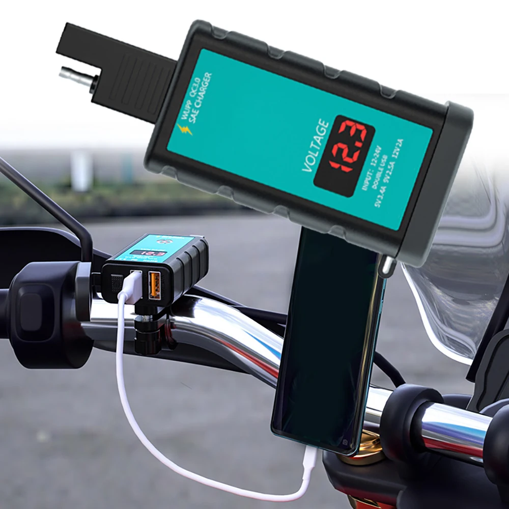 12-24V DC USB Motorcycle Fast Charging Dual USB Port Charger QC3.0 Waterproof Switch Moto Accessories
12-24V DC USB Motorcycle Fast Charging Dual USB Port Charger QC3.0 Waterproof Switch Moto Accessories