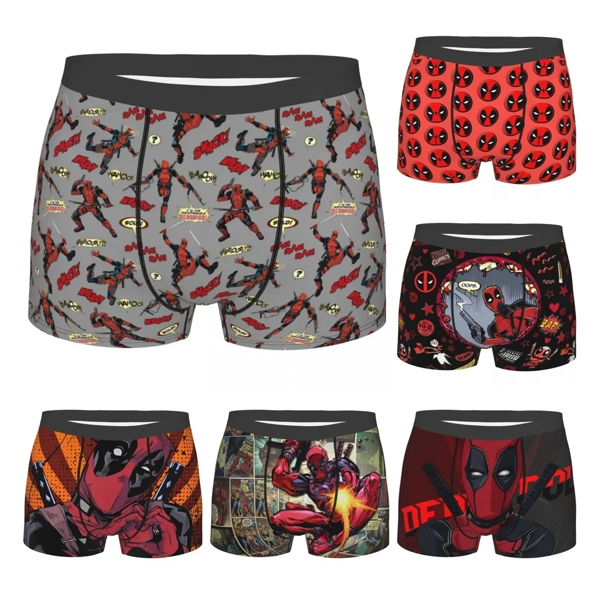 Модные трусы-боксеры Дедпул из мультфильма, крутые шорты, трусы, мужское нижнее белье, трусы из полиэстера Solo Fighting Homme S-XXL
Модные трусы-боксеры Дедпул из мультфильма, крутые шорты, трусы, мужское нижнее белье, трусы из полиэстера Solo Fighting Homme S-XXL