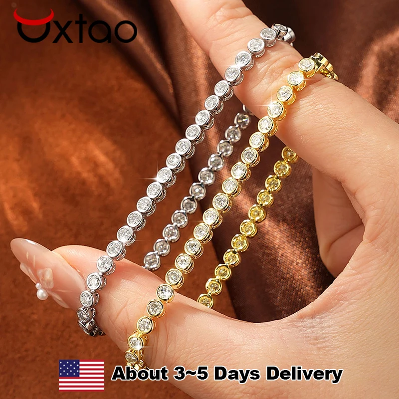 OXTAO Bezel 3mm D Color Moissanite Bracelet 14K Gold Filled Tennis Chain Bracelet Classic Fashion for Women Wedding Jewelry
OXTAO Bezel 3mm D Color Moissanite Bracelet 14K Gold Filled Tennis Chain Bracelet Classic Fashion for Women Wedding Jewelry