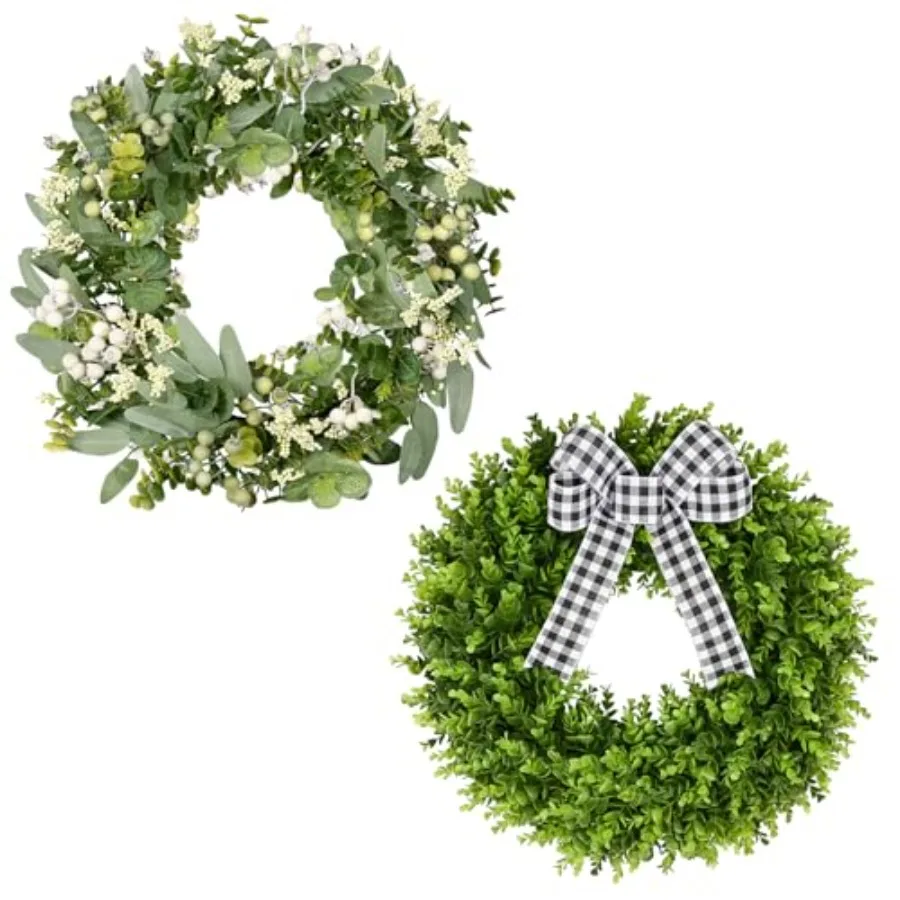 19 Artificial Eucalyptus Leaf Wreath with Big Berrie 24 Faux Round Boxwood Wreath with Bow for Front Door Wall Hanging Window W
19 Artificial Eucalyptus Leaf Wreath with Big Berrie 24 Faux Round Boxwood Wreath with Bow for Front Door Wall Hanging Window W
