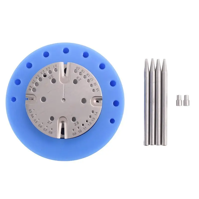 A18P-Watch Repair Tool Kit Steel Punch Pin Removal And Installation Of Balance Wheel Hairspring Shaft Core Set Kit Enhanced Edit
A18P-Watch Repair Tool Kit Steel Punch Pin Removal And Installation Of Balance Wheel Hairspring Shaft Core Set Kit Enhanced Edit