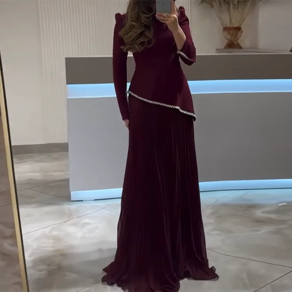Customized A-Line Prom Dresses Floor-Length High-Neck Full Sleeve Evening Gown Fashion Crystal Bow Lace-Up Draped Party Gown
Customized A-Line Prom Dresses Floor-Length High-Neck Full Sleeve Evening Gown Fashion Crystal Bow Lace-Up Draped Party Gown