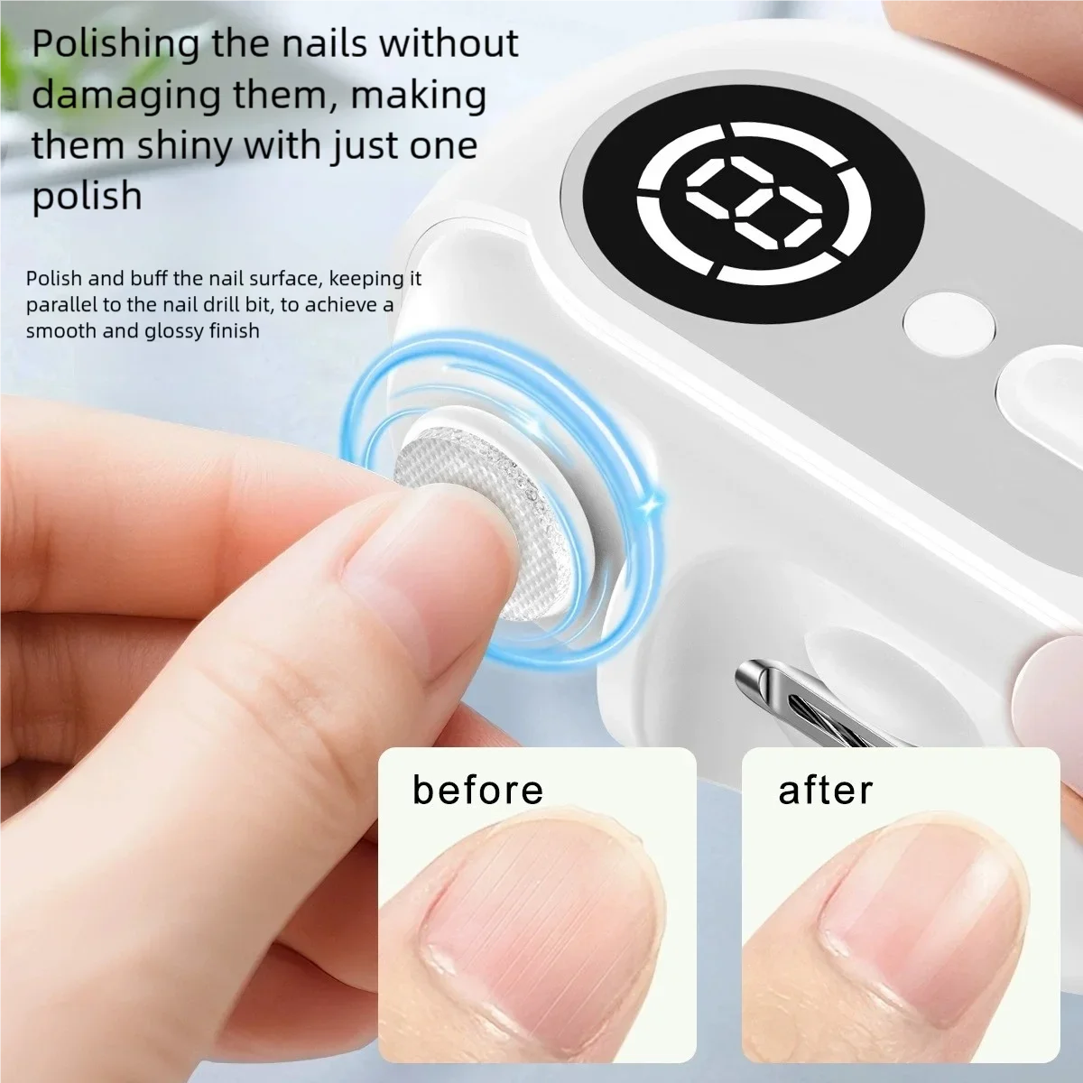 Мини-машинка для маникюра 4-в-1: электрический триммер, полировщик, автоматический LED-фонарь, пылесборник, портативная зарядка, автоматический кусачки для ногтей
Мини-машинка для маникюра 4-в-1: электрический триммер, полировщик, автоматический LED-фонарь, пылесборник, портативная зарядка, автоматический кусачки для ногтей