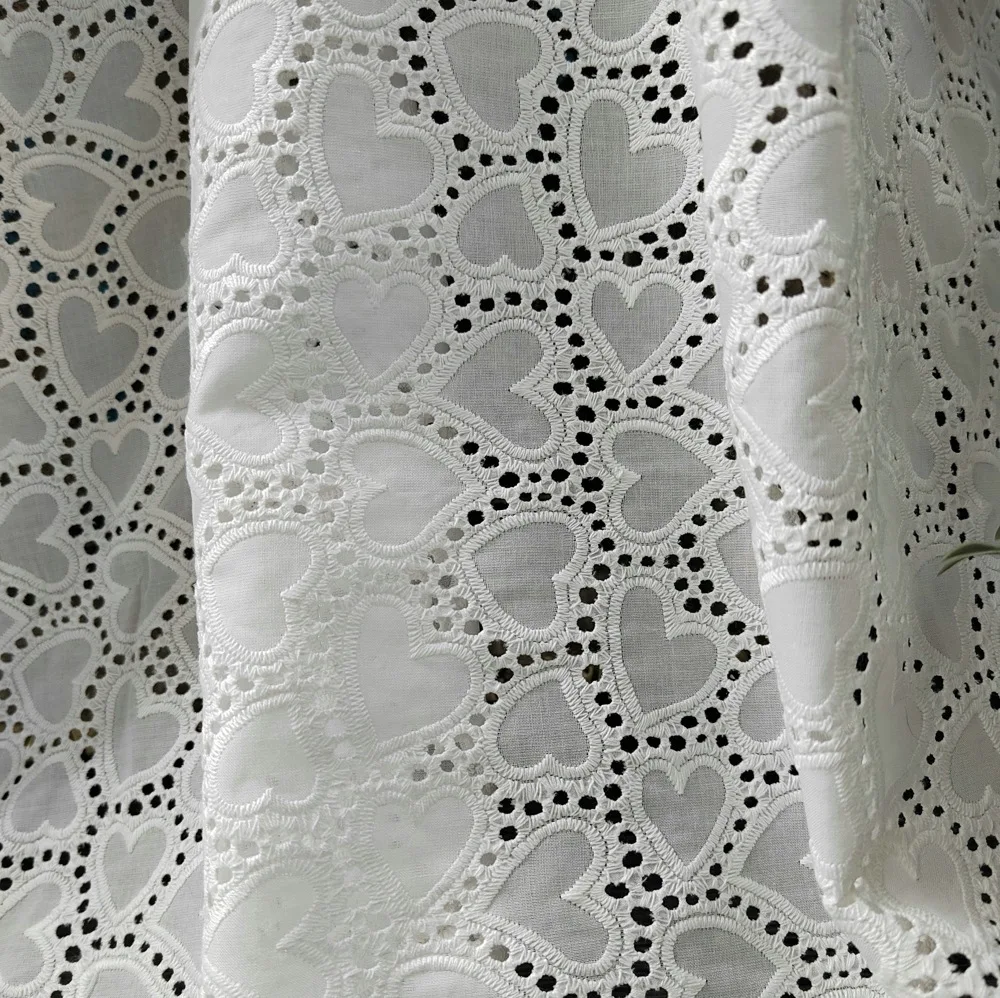 Hollow Out Heart Cotton Lace Fabric Embroidered Lace Dress Blouse Children's Clothing Handmade Sewing Fabric
Hollow Out Heart Cotton Lace Fabric Embroidered Lace Dress Blouse Children's Clothing Handmade Sewing Fabric