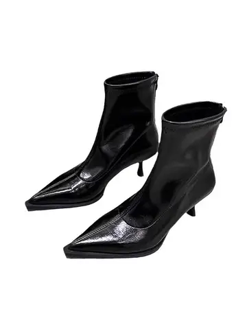 2025 New Women's Ankle Boots Sexy Pointed Toe Woman Short Boots Fashion Causal Ladies Thin High Heel Boots Solid Color Stiletto