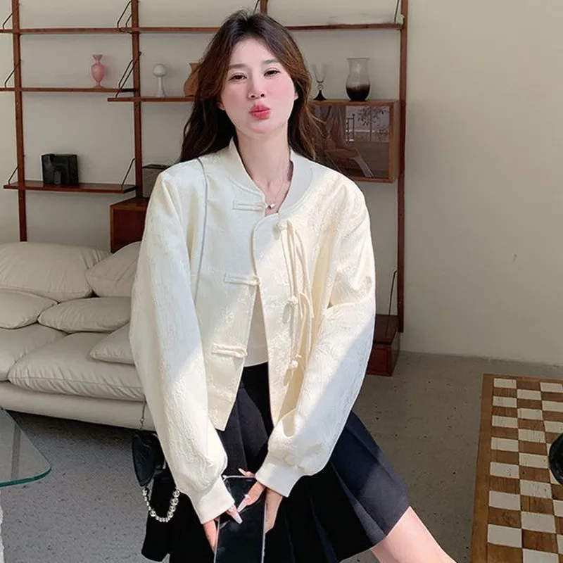 2026 New Women Knot Button Jacquard Baseball Jacket Spring Autumn Chinese Style Short Jacket Female Outwear Casual Clothes
2026 New Women Knot Button Jacquard Baseball Jacket Spring Autumn Chinese Style Short Jacket Female Outwear Casual Clothes