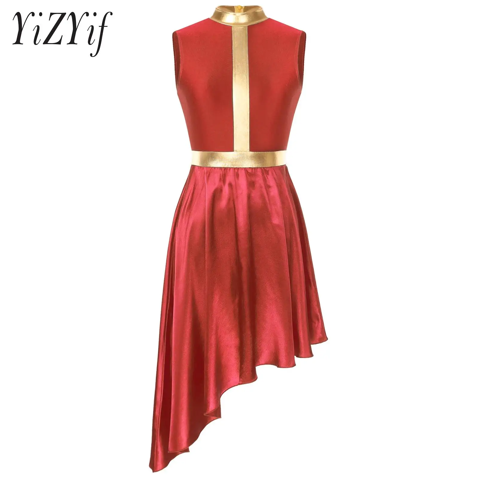 Womens Color Block Modern Lyrical Dance Dresses Sleeveless Invisible Zipper Back Flowy Asymmetrical Hem Skirt for Dance wear
Womens Color Block Modern Lyrical Dance Dresses Sleeveless Invisible Zipper Back Flowy Asymmetrical Hem Skirt for Dance wear