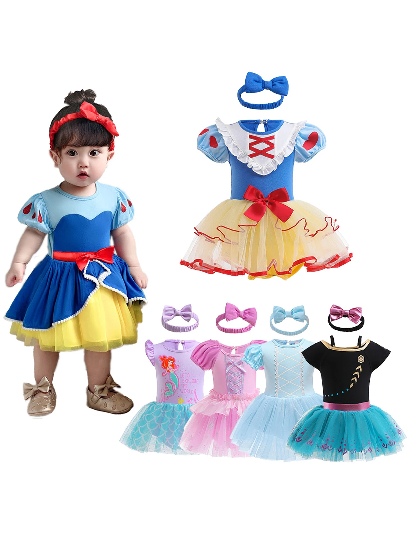 Baby short-sleeved onesie mesh patchwork dress with free headdress, baby girl dress, suitable for daily wear/festival/party
Baby short-sleeved onesie mesh patchwork dress with free headdress, baby girl dress, suitable for daily wear/festival/party