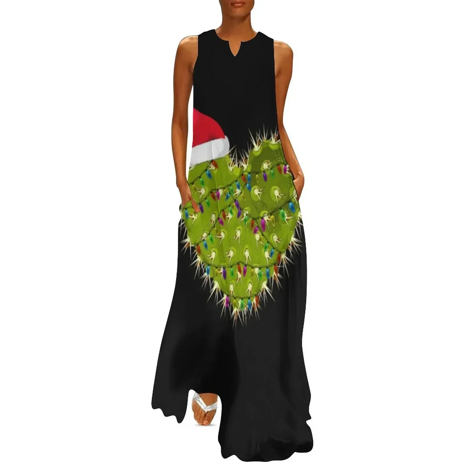 Cactus Heart Christmas Tree Lights Long Dress Evening gown Dresses gala luxury dress Dress 
Cactus Heart Christmas Tree Lights Long Dress Evening gown Dresses gala luxury dress Dress