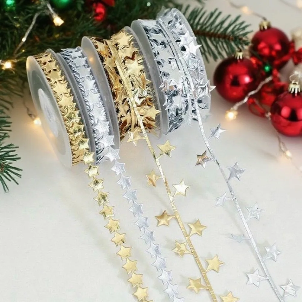 Artificial Star Decorative Ribbon Pu Leather 10 Meter Christmas Tree Hanging Ornaments Silver DIY Star Packaging Gift Box Ribbon
Artificial Star Decorative Ribbon Pu Leather 10 Meter Christmas Tree Hanging Ornaments Silver DIY Star Packaging Gift Box Ribbon