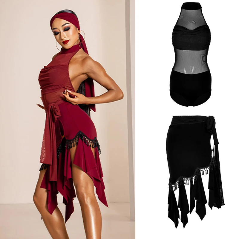 Women'S Latin Dance Competition Clothes Sexy Mesh Latin Tops Fringed Skirt Adults Latin Dance Costumes Practice Wear DWY9324
Women'S Latin Dance Competition Clothes Sexy Mesh Latin Tops Fringed Skirt Adults Latin Dance Costumes Practice Wear DWY9324