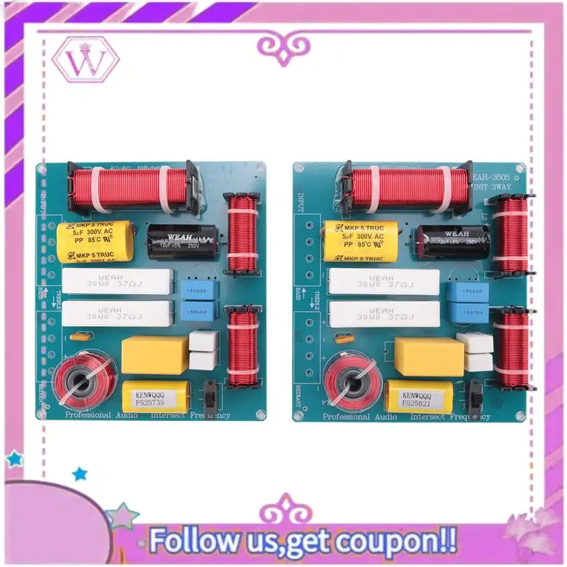 ABSL-2PCS 300W 3 Way Treble Medium Bass Speaker Frequency Divider Crossover Filter
ABSL-2PCS 300W 3 Way Treble Medium Bass Speaker Frequency Divider Crossover Filter