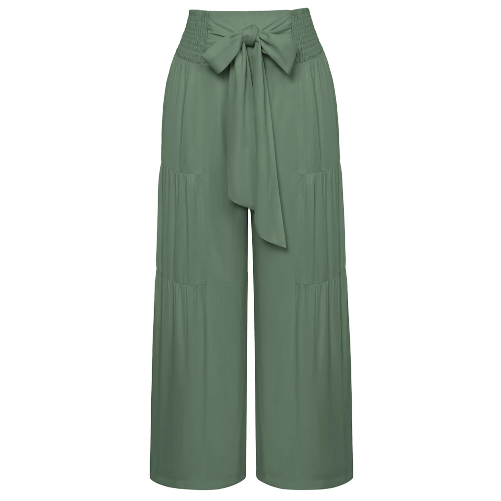 GK Women Wide Leg Ankle Pants With Bow Belt Elastic Waist Breathable Palazzo Pants High Waist Elegant OL Pants
GK Women Wide Leg Ankle Pants With Bow Belt Elastic Waist Breathable Palazzo Pants High Waist Elegant OL Pants