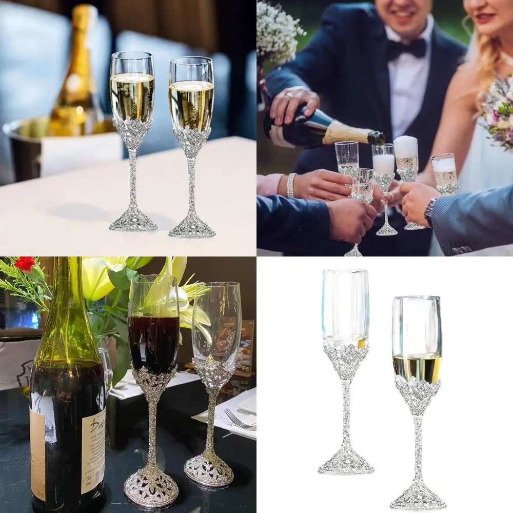 Couple's Crystal-Accented Champagne Flutes Set of 2 - 7oz for Weddings, Engagements, and Anniversaries
Couple's Crystal-Accented Champagne Flutes Set of 2 - 7oz for Weddings, Engagements, and Anniversaries