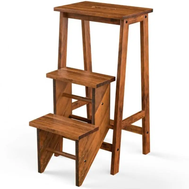 3-in-1 Rubber Wood 3 Tier Folding Step Stool Ladder Storage Shelf-Coffee
3-in-1 Rubber Wood 3 Tier Folding Step Stool Ladder Storage Shelf-Coffee