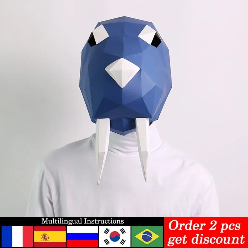 Walrus Mask Animal Paper Model,3D Papercraft Art Costume Party Cosplay,Handmade DIY Origami Adult Craft RTY279 
Walrus Mask Animal Paper Model,3D Papercraft Art Costume Party Cosplay,Handmade DIY Origami Adult Craft RTY279