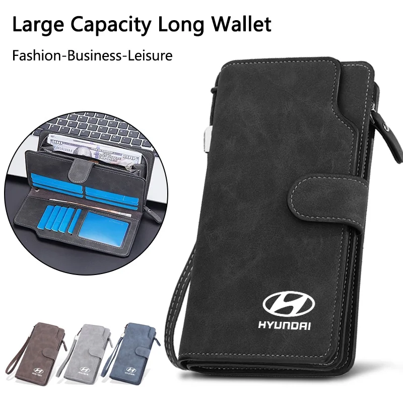 Large Capacity Car Logo Long Wallet Credit Card Document Key Bag For Hyundai Creta I20 Tucson Elantra Santa Fe Solaris Ix35 Ix45 
Large Capacity Car Logo Long Wallet Credit Card Document Key Bag For Hyundai Creta I20 Tucson Elantra Santa Fe Solaris Ix35 Ix45