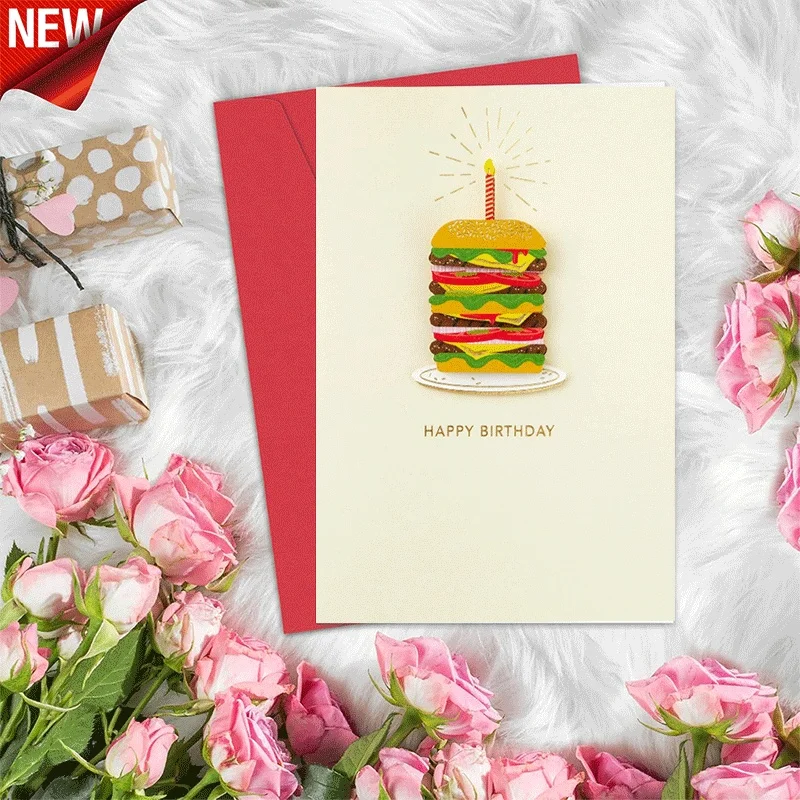 Happy Birthday Greeting Card, Fun Hamburger Design Birthday Card for Food Lovers, Birthday Wishes Card
Happy Birthday Greeting Card, Fun Hamburger Design Birthday Card for Food Lovers, Birthday Wishes Card