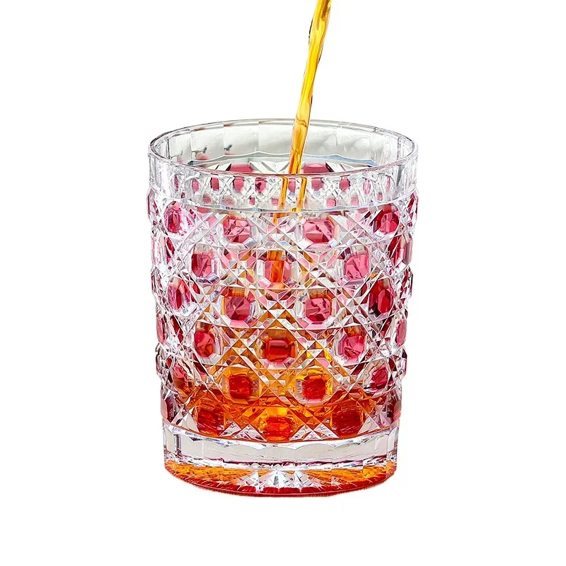 250ml Edo Kiriko Pink Glass Whisky Tumbler For Scotch Bourbon Old Fashioned Hand Cut Octagonal Basket Weave Design Rocks Glasses
250ml Edo Kiriko Pink Glass Whisky Tumbler For Scotch Bourbon Old Fashioned Hand Cut Octagonal Basket Weave Design Rocks Glasses