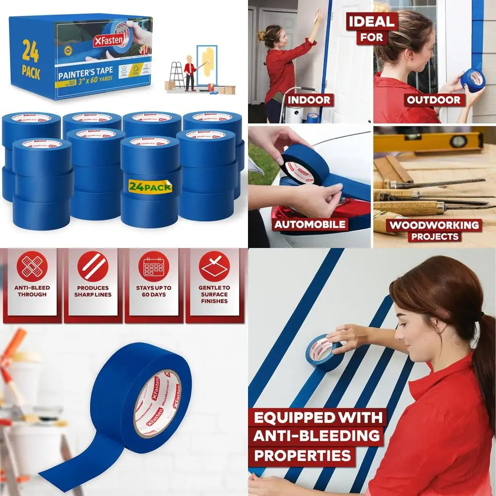 Малярная лента шириной 3 дюйма, устойчивая к УФ-излучению, рулоны по 180 футов, упаковка из 24 штук, идеально подходит для внутренних и наружных работ, покраски, работы с деревом, использования в автомобильной промышленности
Малярная лента шириной 3 дюйма, устойчивая к УФ-излучению, рулоны по 180 футов, упаковка из 24 штук, идеально подходит для внутренних и наружных работ, покраски, работы с деревом, использования в автомобильной промышленности