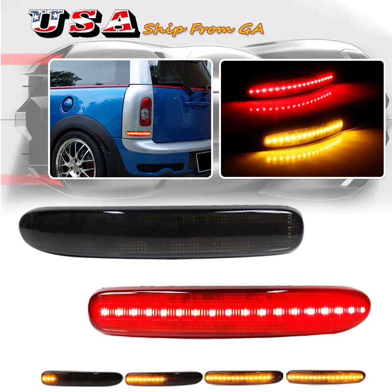 Для 2008-2014 Mini Cooper Clubman R55 функция отражателя заднего бампера в качестве хвостового/тормоза и последовательного указателя поворота
Для 2008-2014 Mini Cooper Clubman R55 функция отражателя заднего бампера в качестве хвостового/тормоза и последовательного указателя поворота