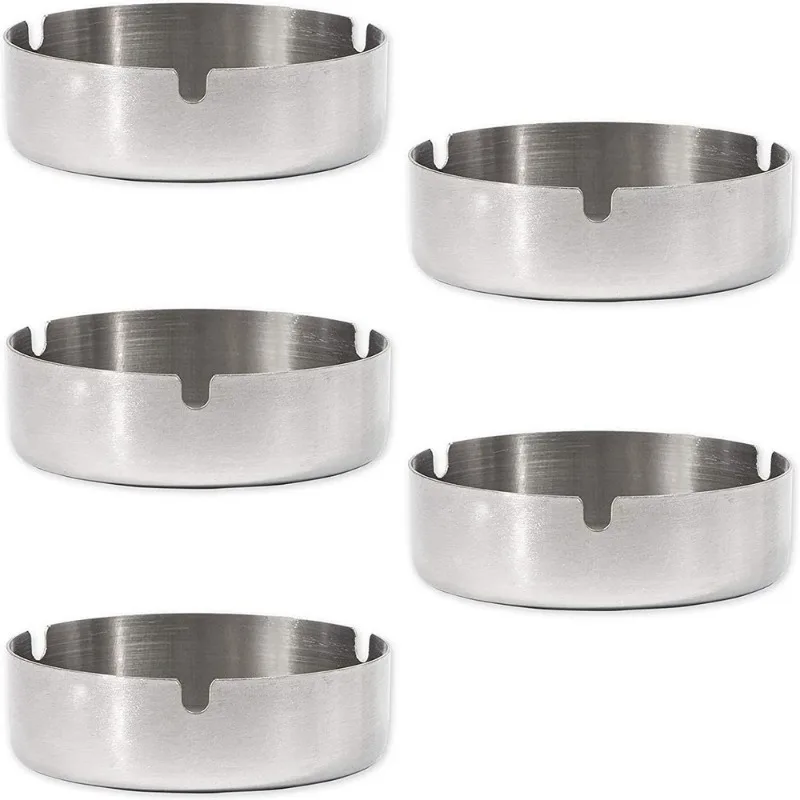 Set of 5 Round Stainless Steel Ashtrays in A Silver Design,Suitable for Homes, Parks, or Public Spaces for Garden Smoking Areas
Set of 5 Round Stainless Steel Ashtrays in A Silver Design,Suitable for Homes, Parks, or Public Spaces for Garden Smoking Areas