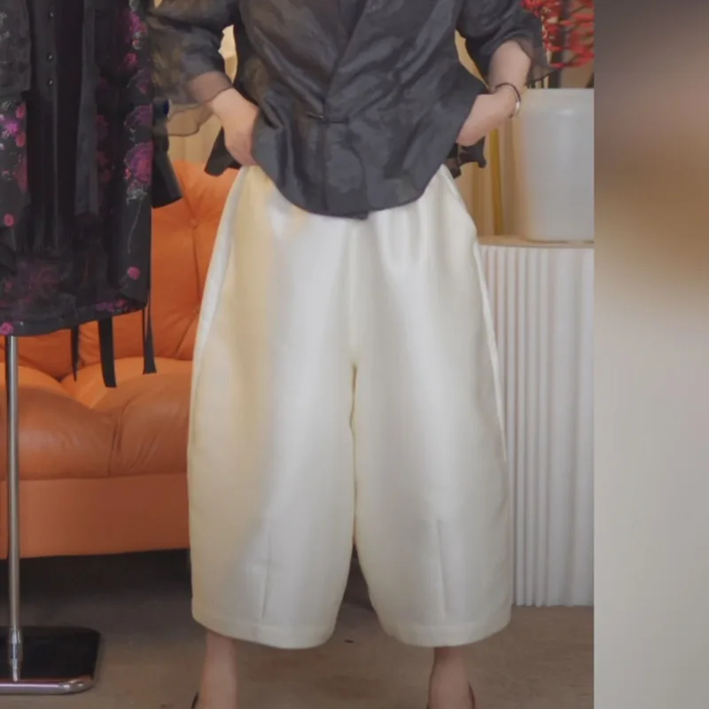 New Summer Chinese Wide Bud Pants Women Fashion Slim Temperament Casual Solid Color High Waist Thin Cropped Trousers
New Summer Chinese Wide Bud Pants Women Fashion Slim Temperament Casual Solid Color High Waist Thin Cropped Trousers