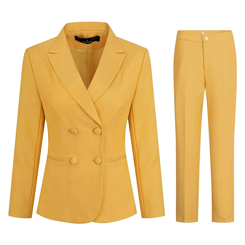 Lenshin Women's Double Breasted 2 Piece Slim Fit Office Business Blazer Pant Suit Set For Work Pink Jacket With Trousers
Lenshin Women's Double Breasted 2 Piece Slim Fit Office Business Blazer Pant Suit Set For Work Pink Jacket With Trousers