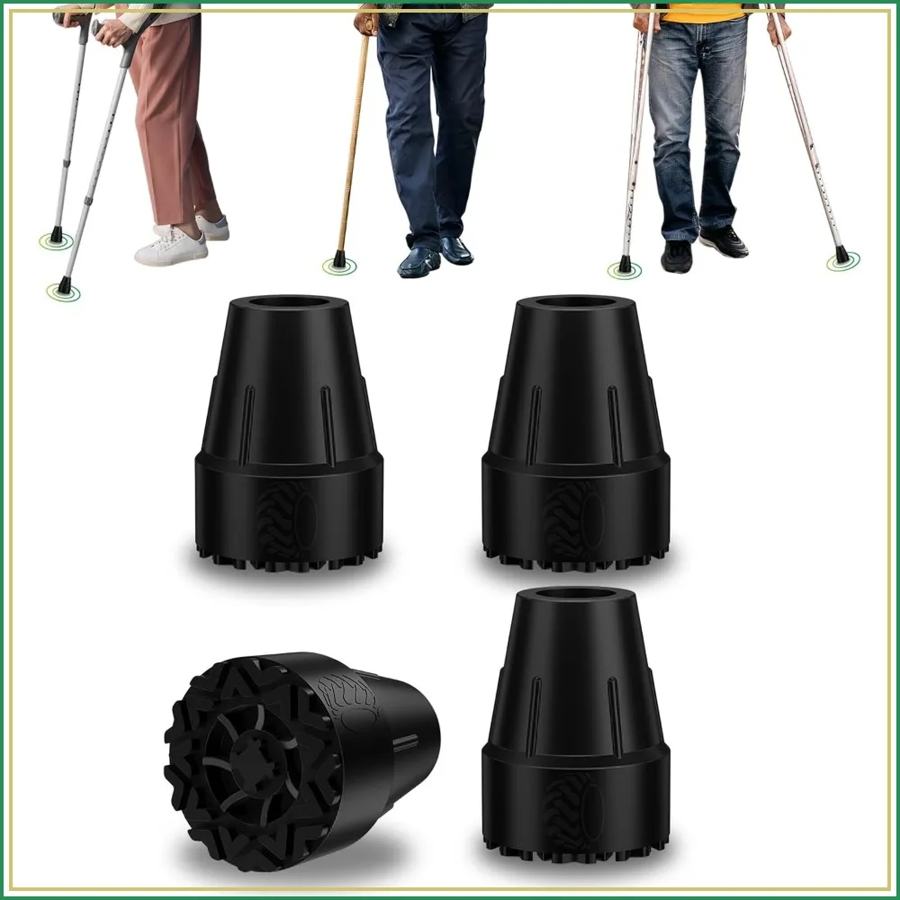 Heavy Duty Rubber Crutch Tips 7/8 inch, Non-Slip Grip Feet Ends Caps with Metal Inserts, 4 Pack
Heavy Duty Rubber Crutch Tips 7/8 inch, Non-Slip Grip Feet Ends Caps with Metal Inserts, 4 Pack