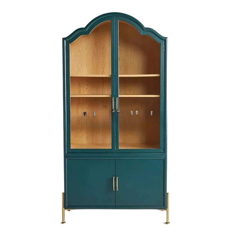 Nordic light luxury solid wood bookcase, French post-modern glass door multi-function, multi-layer display
Nordic light luxury solid wood bookcase, French post-modern glass door multi-function, multi-layer display