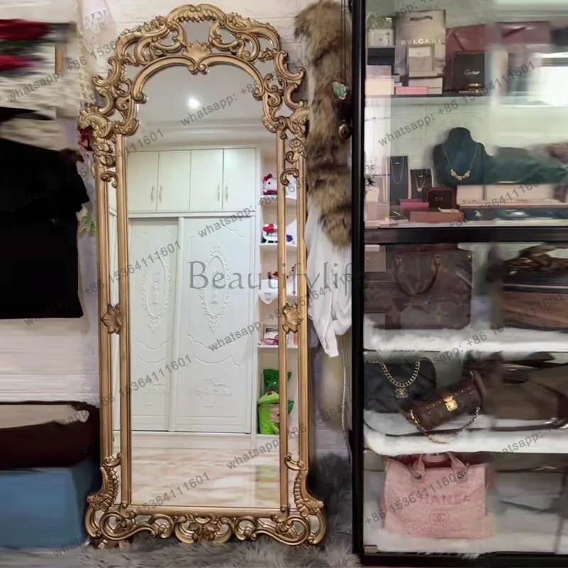 French full-length mirror high-end luxury floor-to-ceiling full-body fitting mirror
French full-length mirror high-end luxury floor-to-ceiling full-body fitting mirror