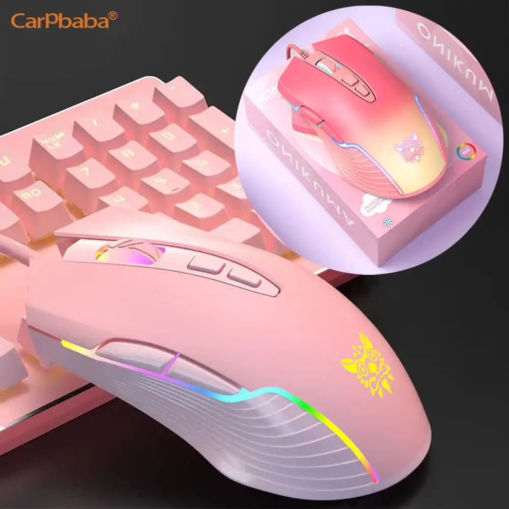 Onikuma CCW905 Cute Pink Mouse RGB Gaming Mouse 6400 DPI Optical Wired Mouse with Cool Lighting Mice for Home Office Notebook PC
Onikuma CCW905 Cute Pink Mouse RGB Gaming Mouse 6400 DPI Optical Wired Mouse with Cool Lighting Mice for Home Office Notebook PC