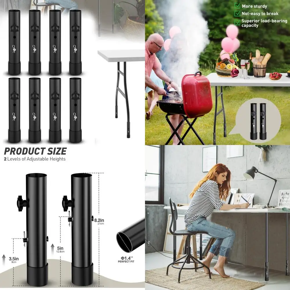 Heavy Duty Table Leg Extenders for Straight and Bent Legs, Adjustable Height Folding Table Leg Risers for Enhanced Stability and
Heavy Duty Table Leg Extenders for Straight and Bent Legs, Adjustable Height Folding Table Leg Risers for Enhanced Stability and