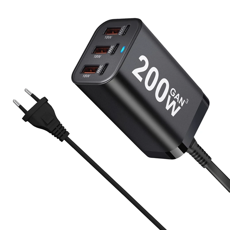 USB C Fast 200W 6-Port Charging Fast Gan Charger Power Adapter For Iphone 14/13/12 Series,Samsung Galaxy S23 EU PLUG
USB C Fast 200W 6-Port Charging Fast Gan Charger Power Adapter For Iphone 14/13/12 Series,Samsung Galaxy S23 EU PLUG