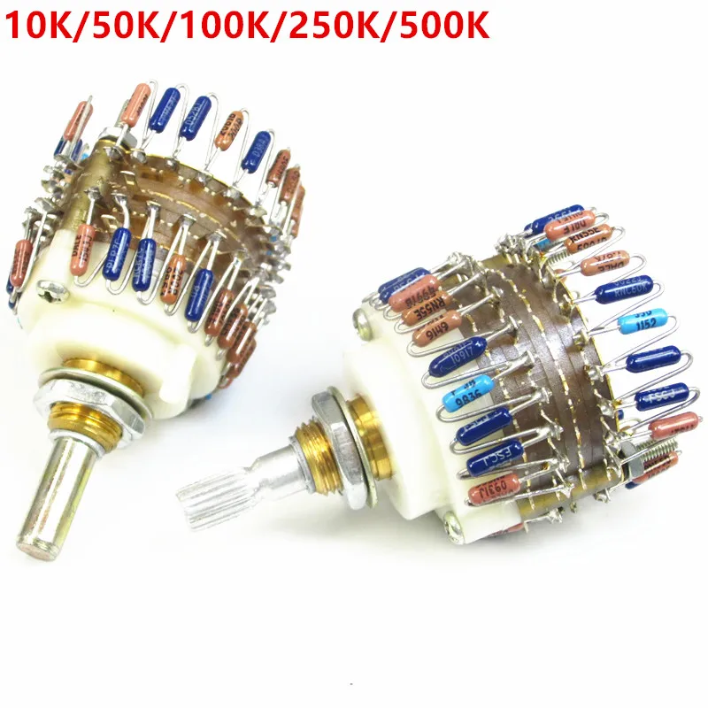 2 channels Volume potentiometer 10K/50K/100K/250K/500K Dale 23 Step Attenuator for amplifier
2 channels Volume potentiometer 10K/50K/100K/250K/500K Dale 23 Step Attenuator for amplifier