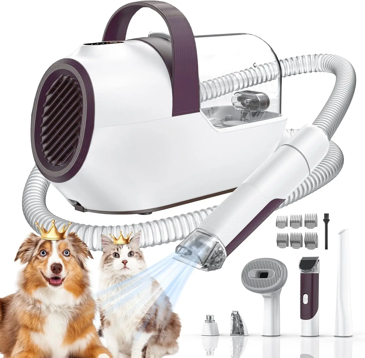 Dog Grooming Vacuum Kit with Pet Clipper Nail Grinder, 6 Tools for Easy Home Pet Care
Dog Grooming Vacuum Kit with Pet Clipper Nail Grinder, 6 Tools for Easy Home Pet Care