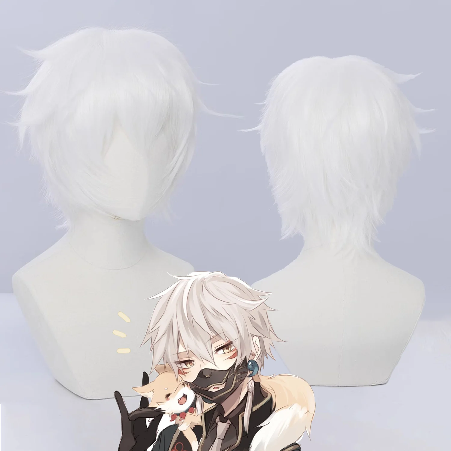 Cosplay Wig Touken Ranbu Anime Wig Nakigitsune White Synthetic Wig Short Straight Role Play Wig with Wigcap for Halloween
Cosplay Wig Touken Ranbu Anime Wig Nakigitsune White Synthetic Wig Short Straight Role Play Wig with Wigcap for Halloween