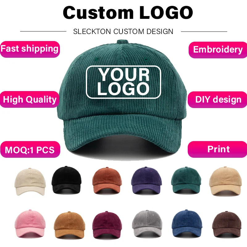 SLECKTON Custom Logo Baseball Cap for Men and Women Embroidery Logo Design Brand DIY Picture Print Corduroy Hat Adult Wholesale
SLECKTON Custom Logo Baseball Cap for Men and Women Embroidery Logo Design Brand DIY Picture Print Corduroy Hat Adult Wholesale