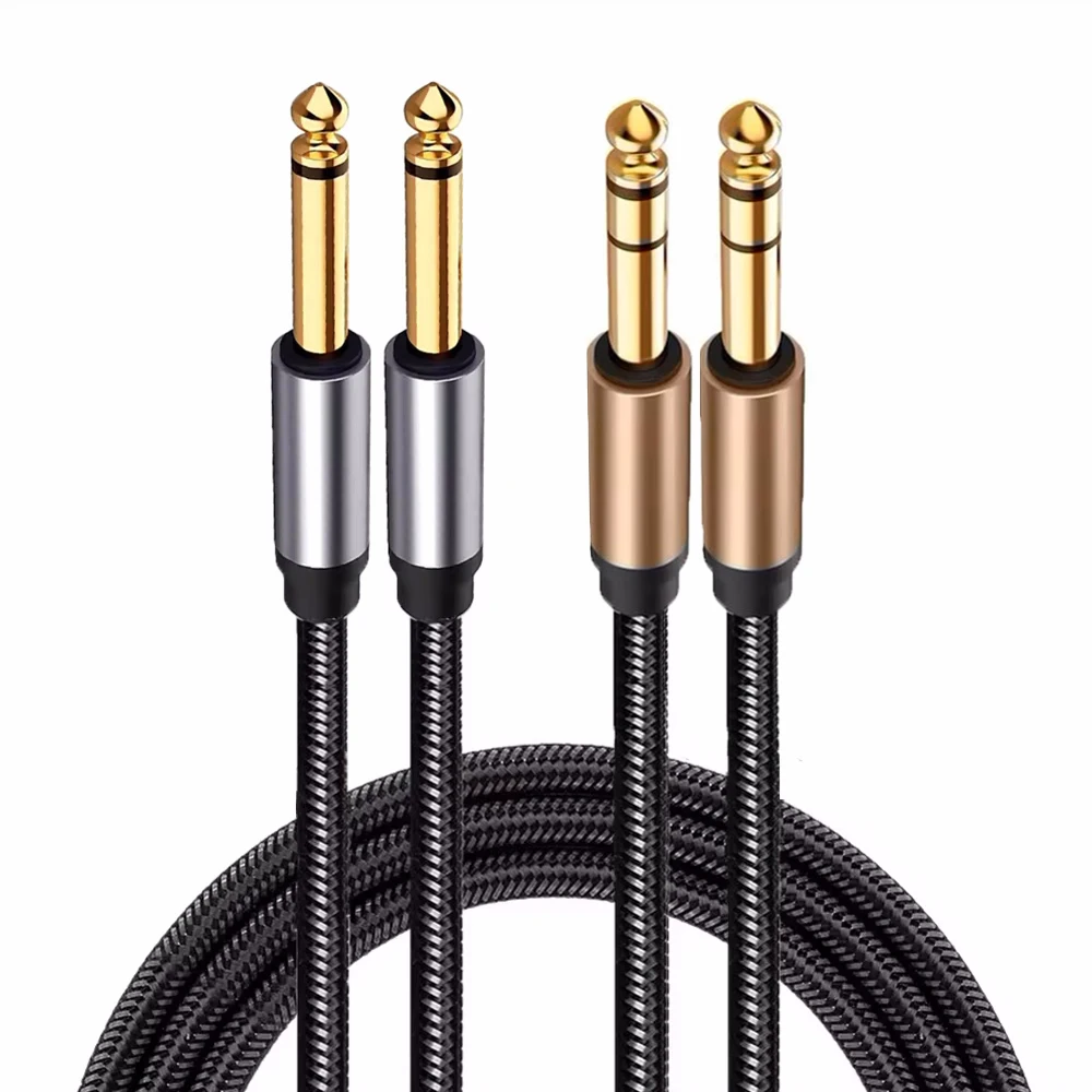 1/4 Inch Instrument Audio Cable 6.35mm TS Mono Guitar Jack 6.35mm TRS Nylon Braided Cord for Sound Card Speaker Headphone Mixer
1/4 Inch Instrument Audio Cable 6.35mm TS Mono Guitar Jack 6.35mm TRS Nylon Braided Cord for Sound Card Speaker Headphone Mixer