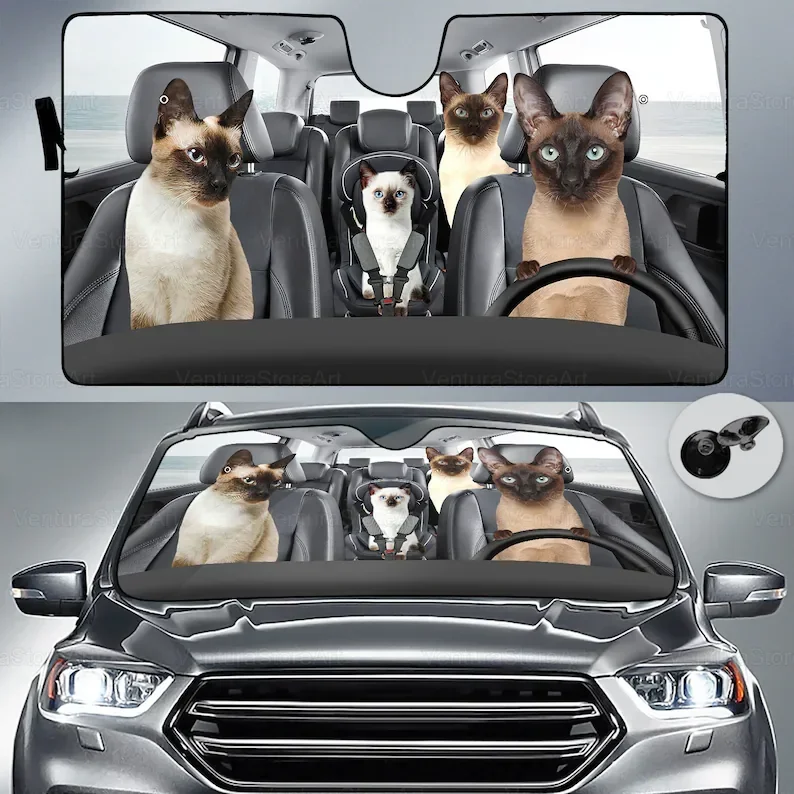 Siamese Lover, Cat Car Accessory, Siamese Windshield Sunscreen LNG052207G01
Siamese Lover, Cat Car Accessory, Siamese Windshield Sunscreen LNG052207G01