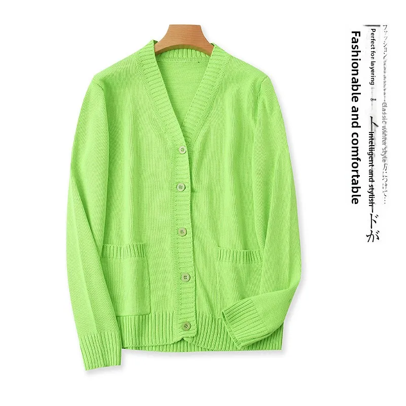 Модный женский вязаный кардиган с V-образным вырезом и длинными рукавами, осенне-зимний, новый, на одной пуговице, универсальный, элегантный
Модный женский вязаный кардиган с V-образным вырезом и длинными рукавами, осенне-зимний, новый, на одной пуговице, универсальный, элегантный