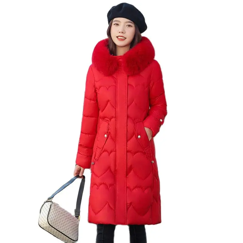 New Fashion Hooded Big Fur Collar Mid Long Women Parkas Slim Winter Jackets Long Sleeve Solid Warm Down Cotton Padded Coats 2022
New Fashion Hooded Big Fur Collar Mid Long Women Parkas Slim Winter Jackets Long Sleeve Solid Warm Down Cotton Padded Coats 2022