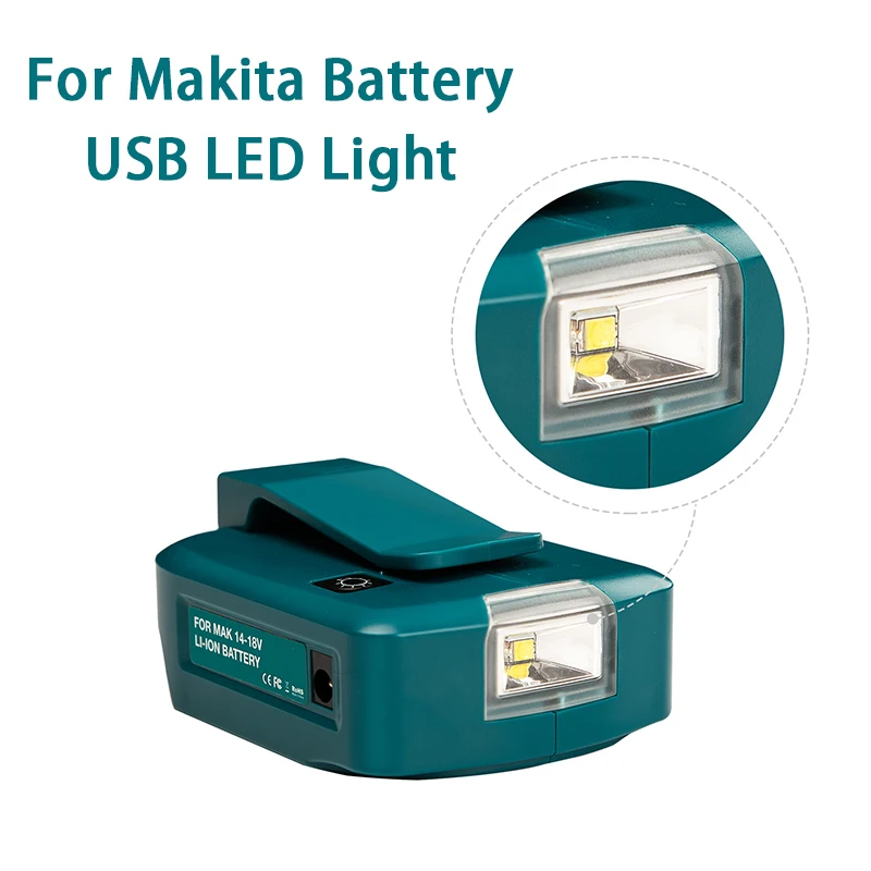 ADP05 14.4V/18V Battery Dual USB Adapter With LED Lamp Spotlight Outdoor Used For Makita Flashlight Makita Battery.
ADP05 14.4V/18V Battery Dual USB Adapter With LED Lamp Spotlight Outdoor Used For Makita Flashlight Makita Battery.