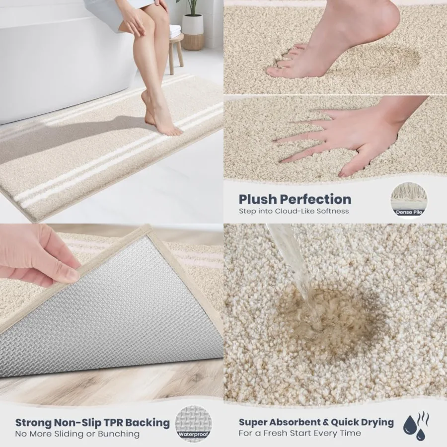 Bathroom Rug Non-Slip Machine Washable, Super Absorbent and Quick Dry Shaggy Microfiber Bath Mat, Extra Soft and Plush Bath Rug
Bathroom Rug Non-Slip Machine Washable, Super Absorbent and Quick Dry Shaggy Microfiber Bath Mat, Extra Soft and Plush Bath Rug