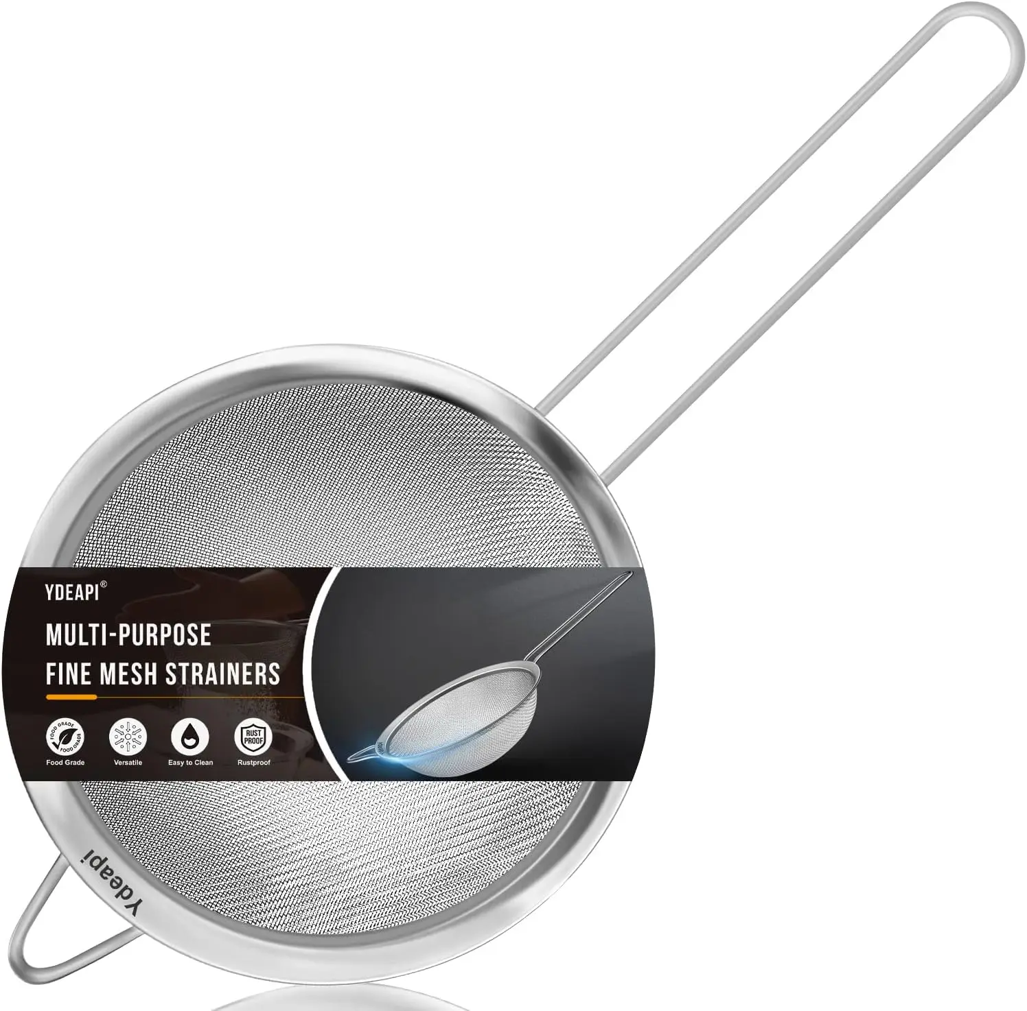 6.3" Fine Mesh Strainer with Handle, Metal Sieve for Rice, Quinoa, Pasta, Noodles
6.3" Fine Mesh Strainer with Handle, Metal Sieve for Rice, Quinoa, Pasta, Noodles