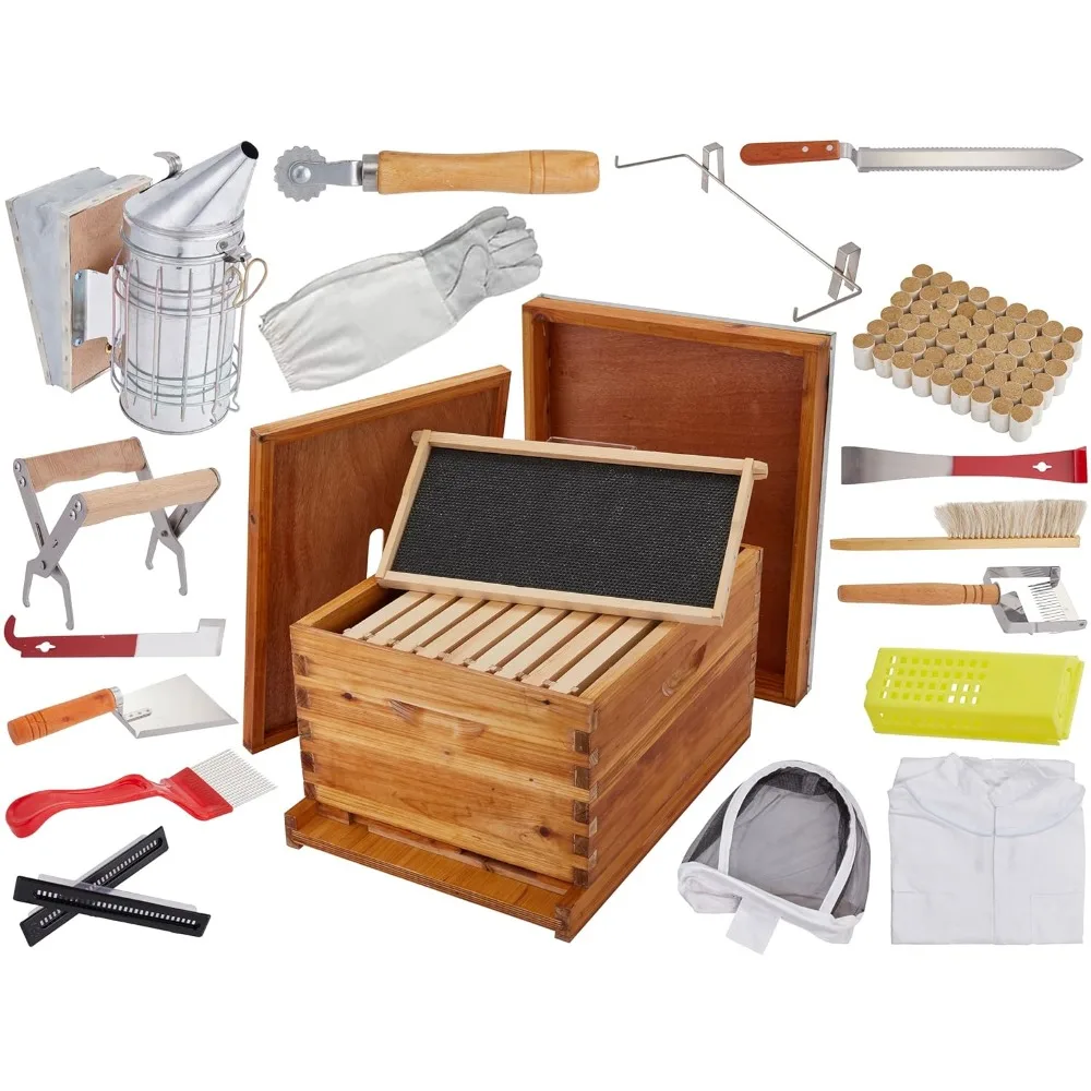 Beekeeping Starter Set, 10-Frame Sheets Beeswax Coated Beehive for Beginners and Professionals, Comprehensive Tool
Beekeeping Starter Set, 10-Frame Sheets Beeswax Coated Beehive for Beginners and Professionals, Comprehensive Tool