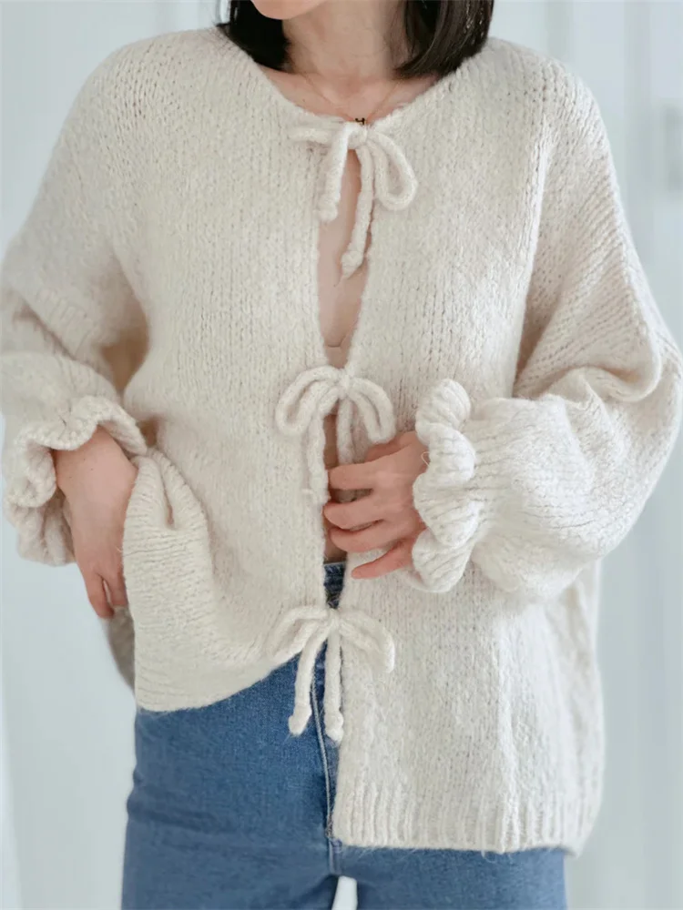 Dourbesty Women Fashion Cardigan Solid Color Front Tie-Up Long Sleeve Sweaters Spring Autumn Loose Casual Knitted Coats Jumpers
Dourbesty Women Fashion Cardigan Solid Color Front Tie-Up Long Sleeve Sweaters Spring Autumn Loose Casual Knitted Coats Jumpers